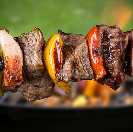 Beef Kabobs with Peppers and Onions